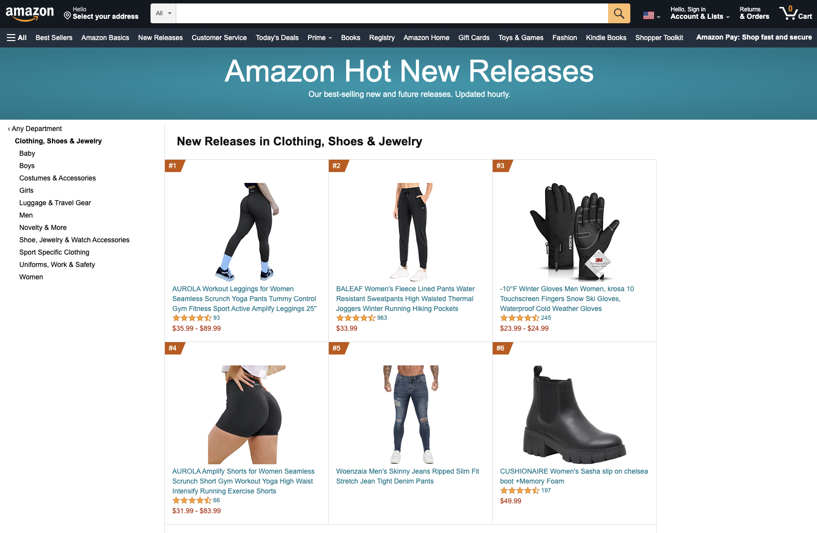 Amazon New Releases example