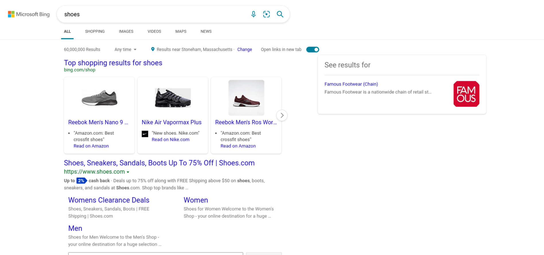 Bing Search example
