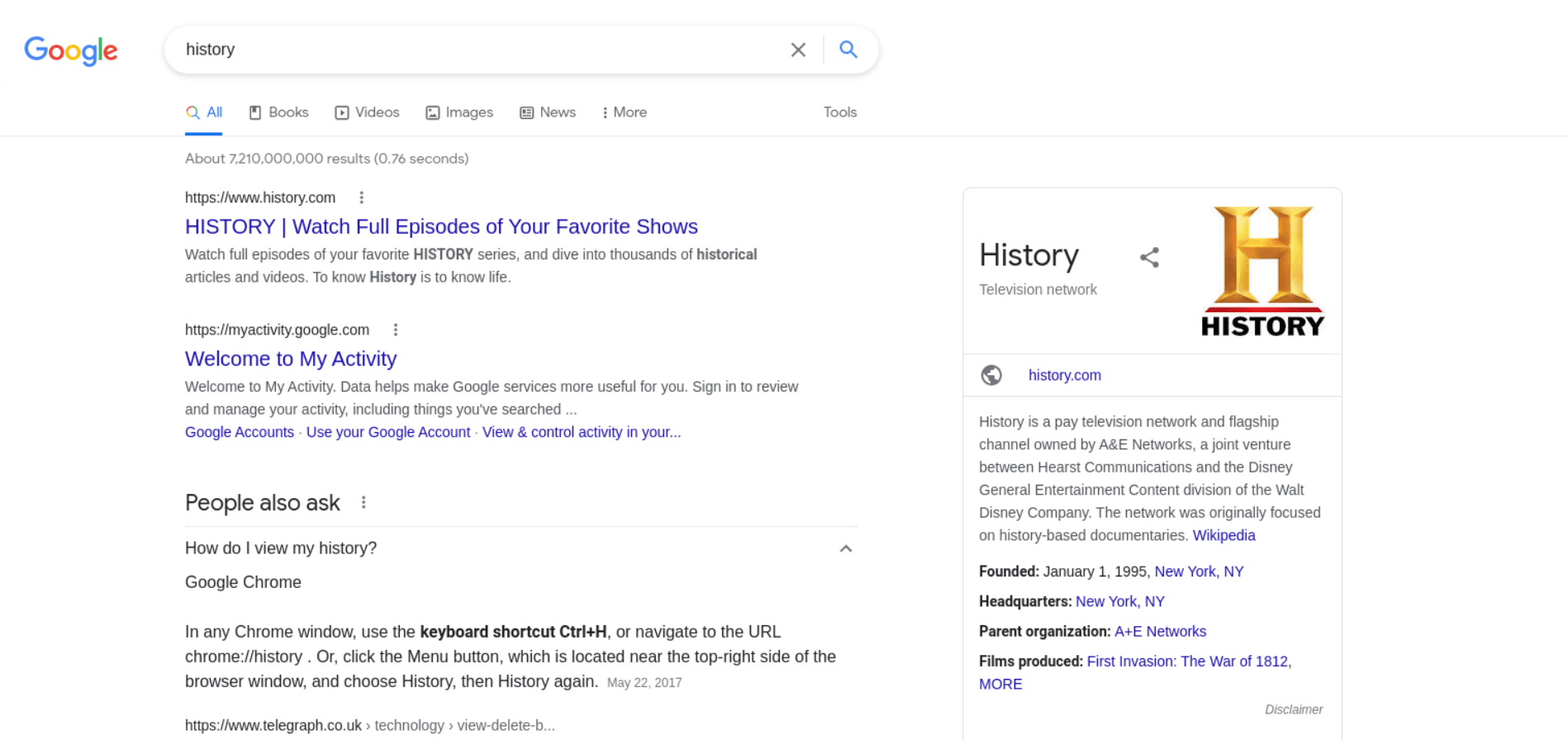 Google Search example